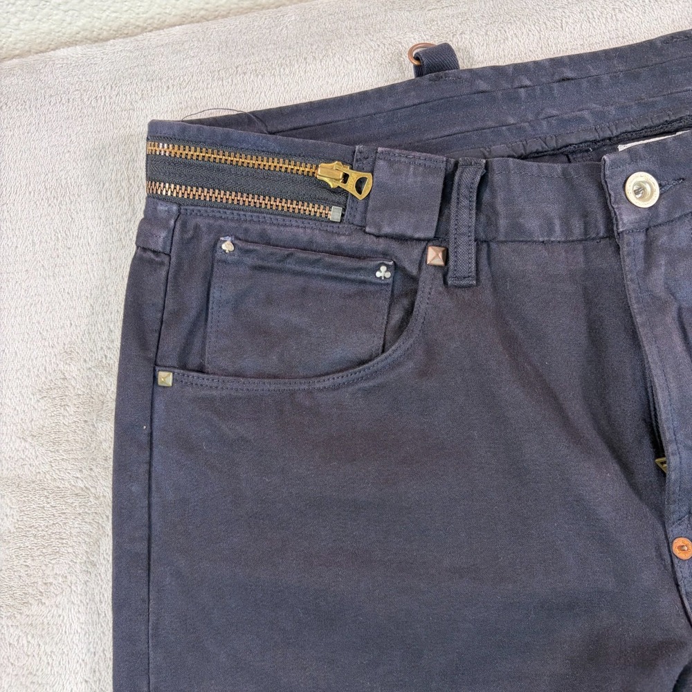 Paul Smith Zipper Waistband Jeans‎ Men Actual 33x30 (Tag 32) Black Designer RARE
